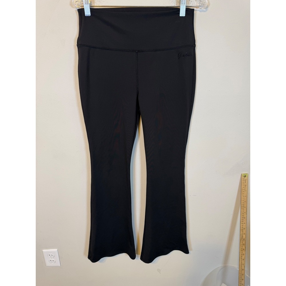 Guess Womens Yoga Pants High Rise Flare Leg Black Size S